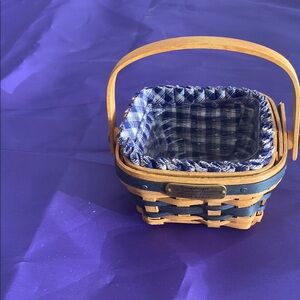 Longaberger Handwoven Basket with Orange Accents
